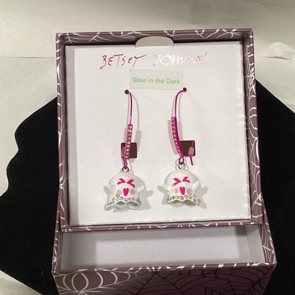 Betsey Johnson Jewelry - Betsey Johnson Pink and White Ghost Earrings